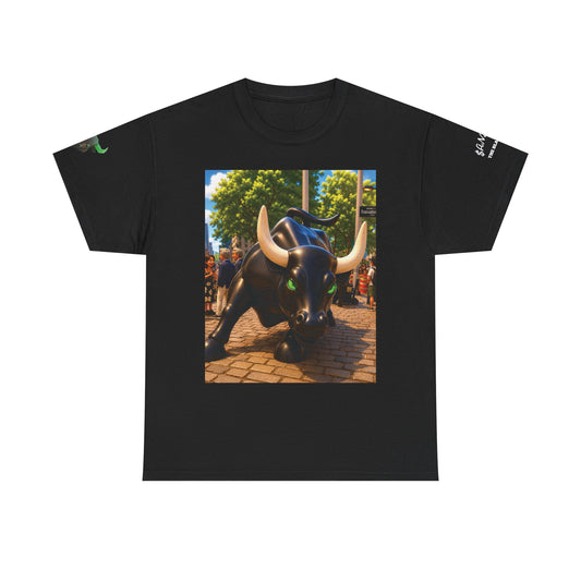 Wall Street Bull Photo Tee — Charging Bull NYC Stock Market T-Shirt