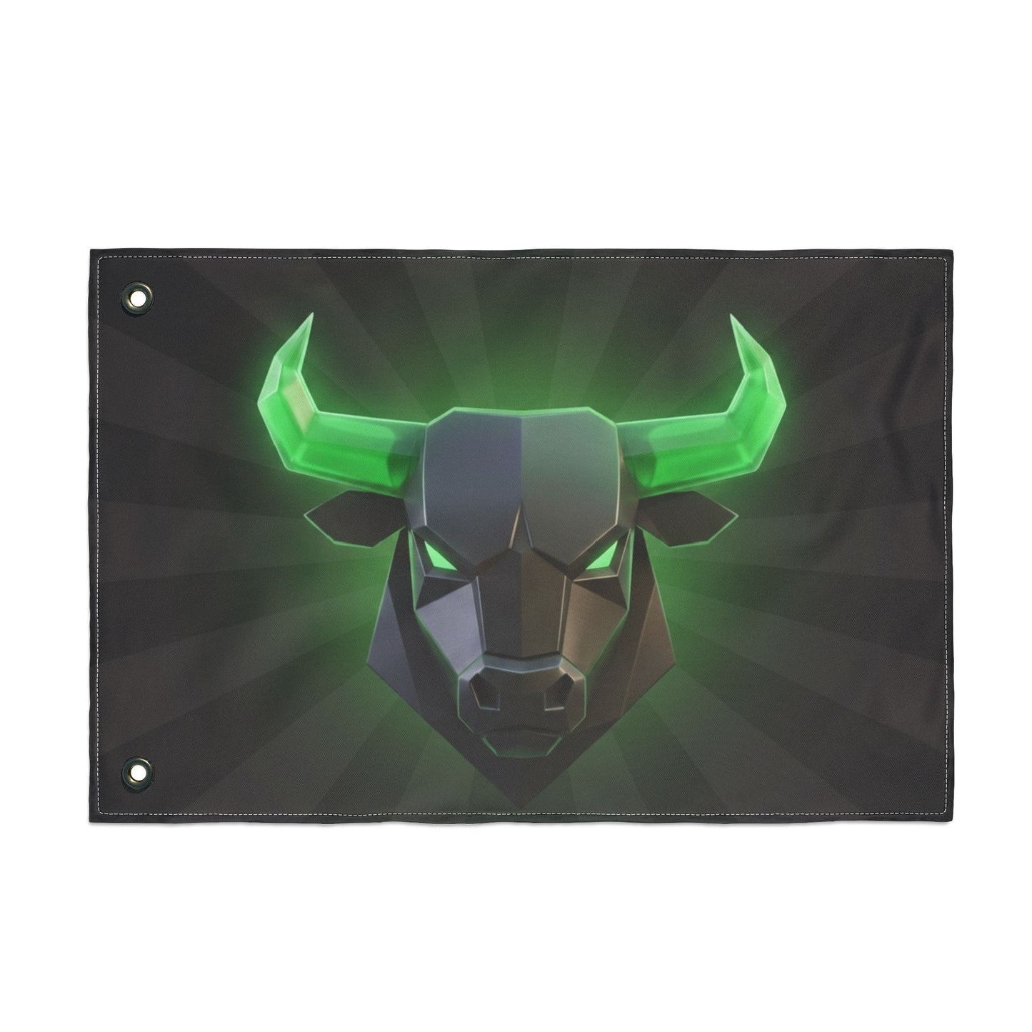 Green Neon Bull Flag — Double-Sided Gaming & Esports Banner