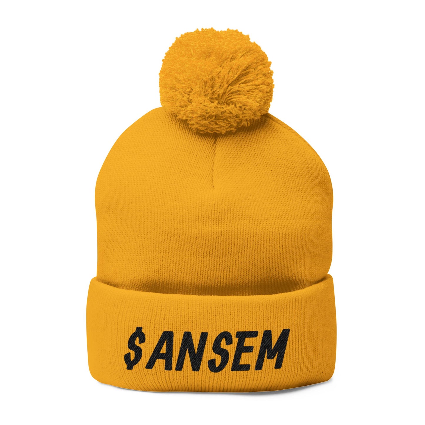 Pom-Pom Knit Cap (Embroidery)