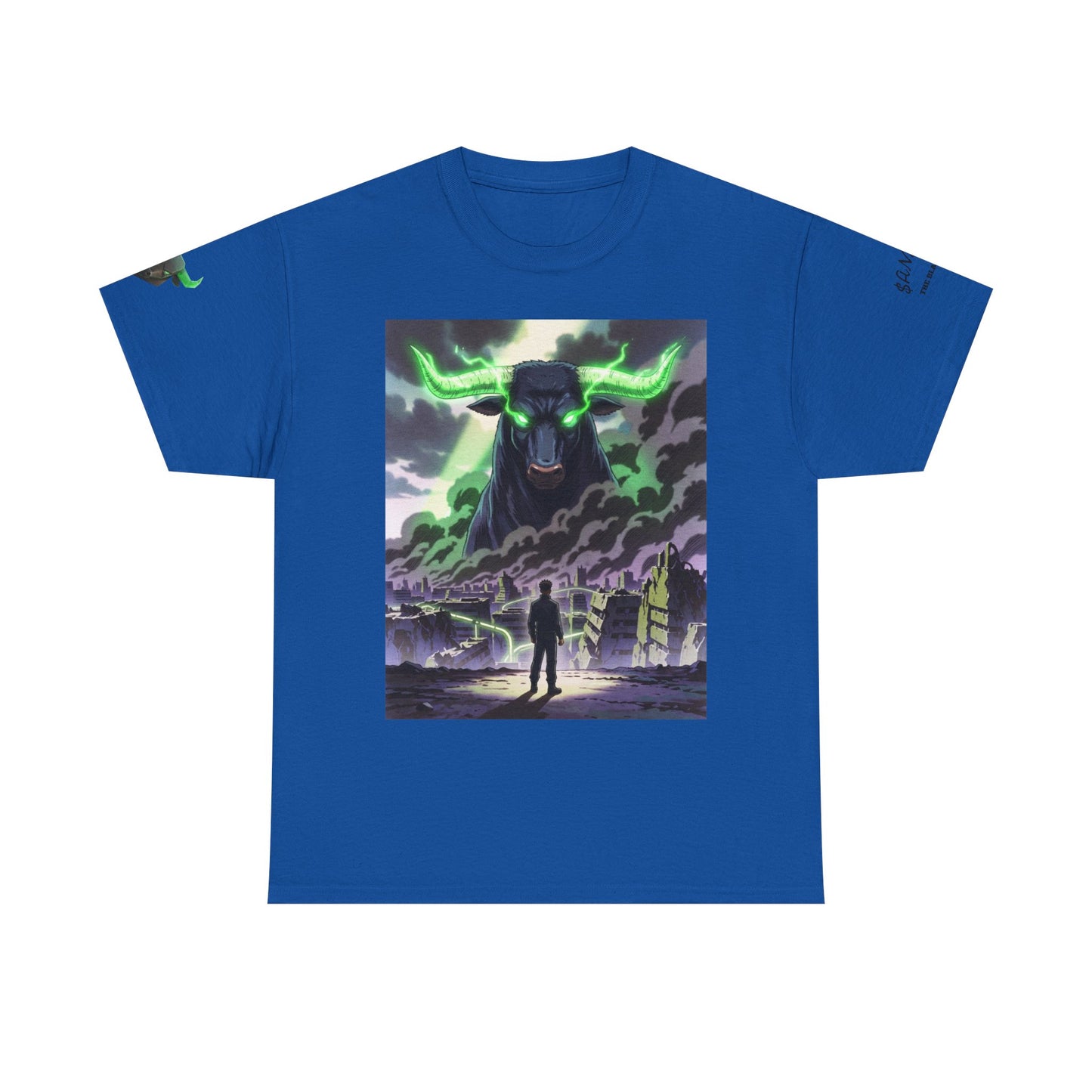 The Rebirth of the Trenches Mystic Stormscape T-Shirt — Neon Demon Skull Landscape Graphic Tee