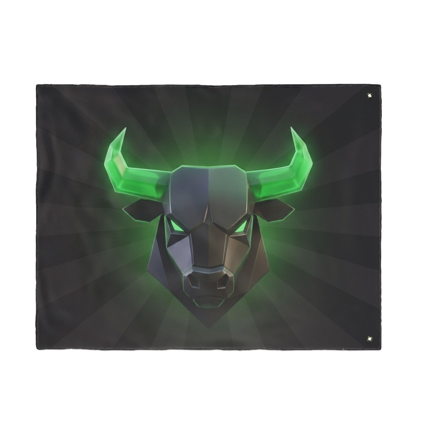 Green Neon Bull Flag — Double-Sided Gaming & Esports Banner