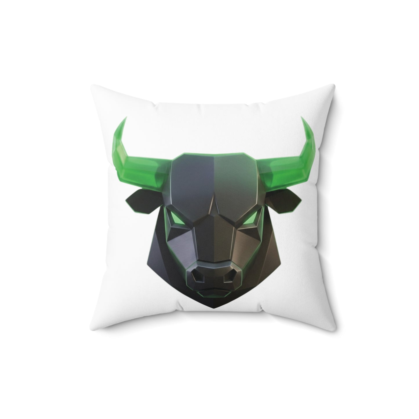 Bull Head Geometric Throw Pillow — ANSEM Money Text Accent Cushion