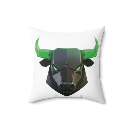 Bull Head Geometric Throw Pillow — ANSEM Money Text Accent Cushion
