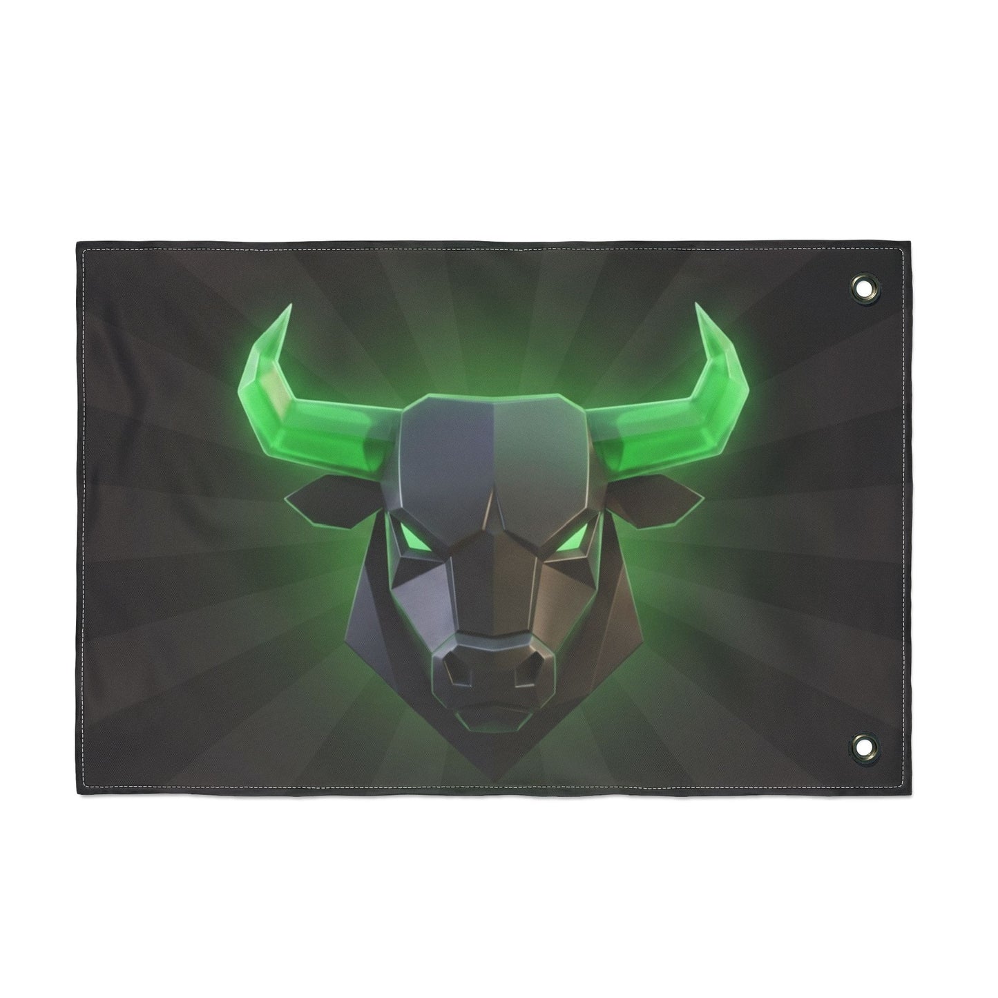 Green Neon Bull Flag — Double-Sided Gaming & Esports Banner