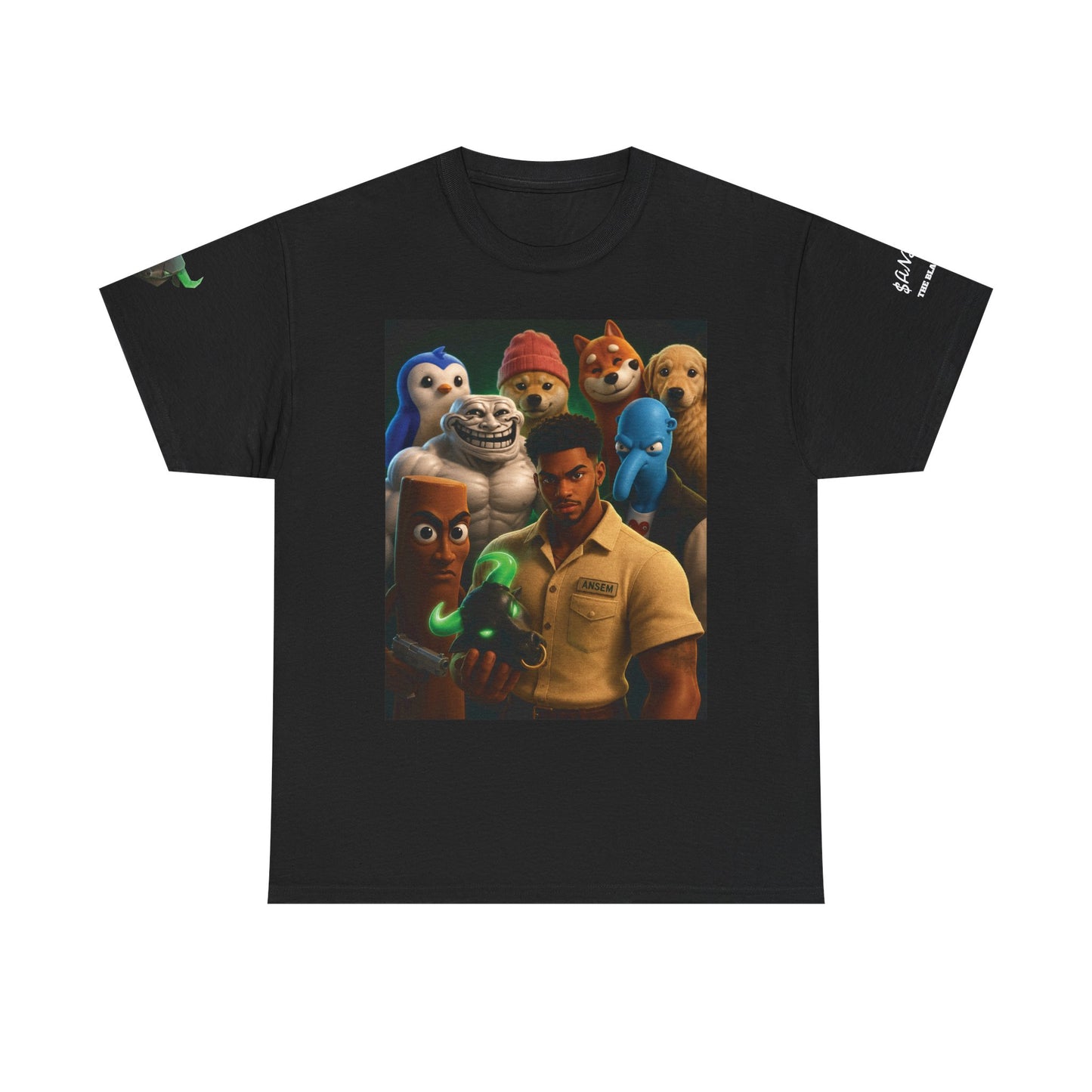 Retro Photo Graphic Tee — Smiling Man with Gloves