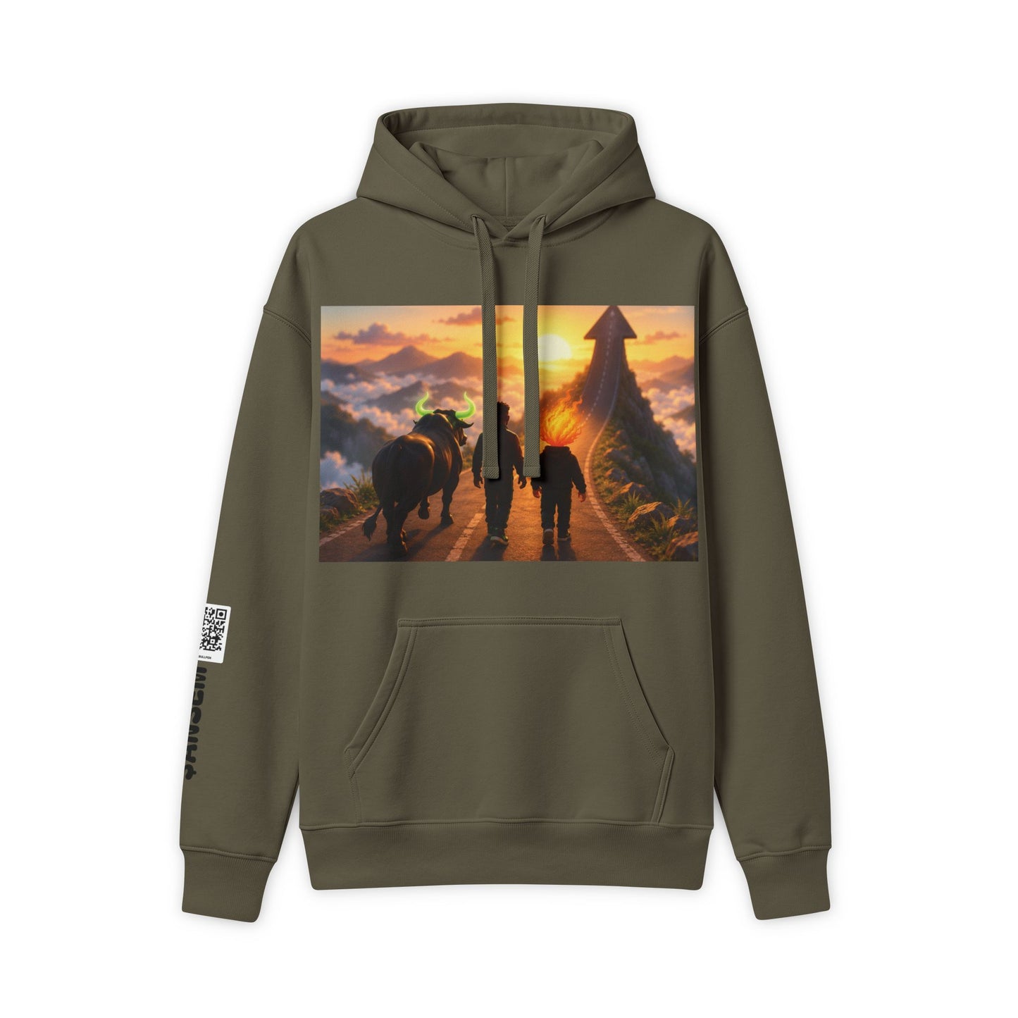 The Black Bull Poster Hoodie | Cartoon Rider Graphic Hooded Sweatshirt